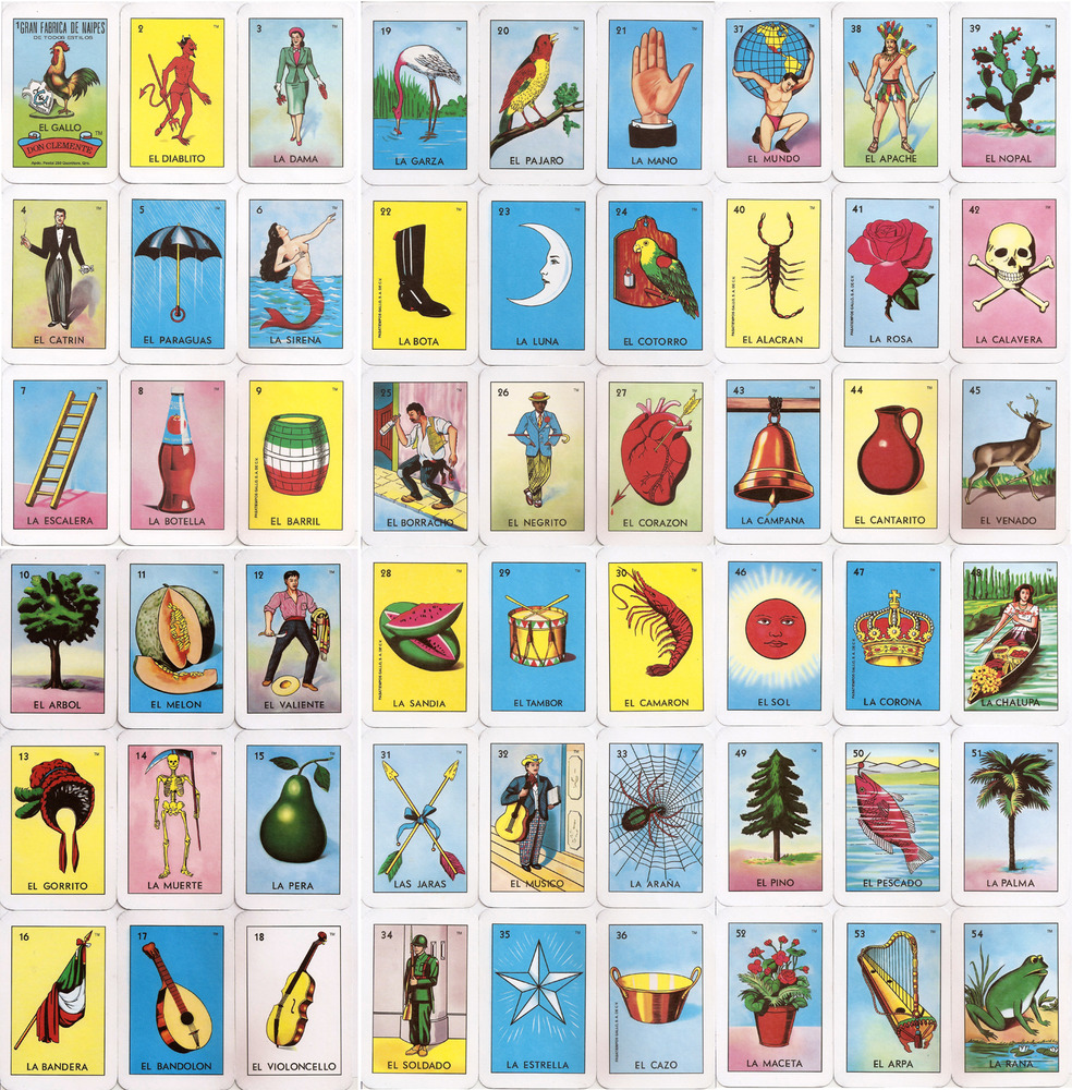 extra playing cards LA LOTERIA Mexican Bingo.